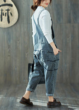 Load image into Gallery viewer, Art Grey Oversized Patchwork Cotton Denim Jumpsuit Spring