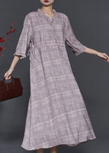 Load image into Gallery viewer, Art Grey Ruffled Drawstring Cotton Long Dress Summer