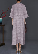 Load image into Gallery viewer, Art Grey Ruffled Drawstring Cotton Long Dress Summer