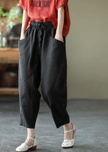 Load image into Gallery viewer, Art White stripes Tie Waist Pockets Summer Harem Pants Linen