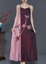 Load image into Gallery viewer, Art Mulberry Bamboo Patchwork Cotton Spaghetti Strap Dress Summer