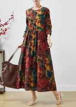 Load image into Gallery viewer, Art Mulberry Cinched Print Cotton Long Dress Spring