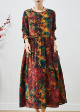 Load image into Gallery viewer, Art Mulberry Cinched Print Cotton Long Dress Spring