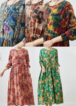 Load image into Gallery viewer, Art Mulberry Cinched Print Cotton Long Dress Spring