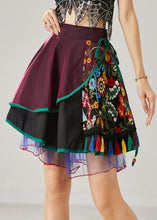 Load image into Gallery viewer, Art Mulberry Tasseled Embroidered Tulle Skirt Summer