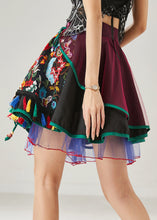 Load image into Gallery viewer, Art Mulberry Tasseled Embroidered Tulle Skirt Summer