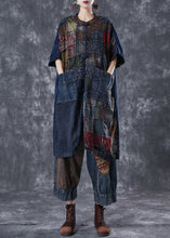 Load image into Gallery viewer, Art Navy Oversized Patchwork Chinese Button Denim Cardigans Summer