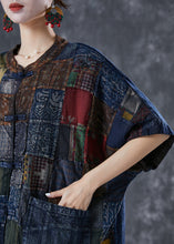 Load image into Gallery viewer, Art Navy Oversized Patchwork Chinese Button Denim Cardigans Summer