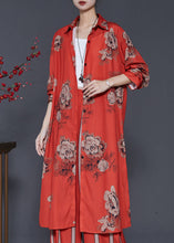 Load image into Gallery viewer, Art Orange Peter Pan Collar Print Silk Shirt Dress Spring