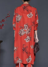 Load image into Gallery viewer, Art Orange Peter Pan Collar Print Silk Shirt Dress Spring