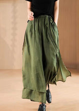 Load image into Gallery viewer, Art Purple Pockets Lace Up Elastic Waist Silk Wide Leg Pants Summer