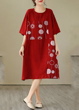 Load image into Gallery viewer, Art Red Dot Patchwork Maxi Dress Summer