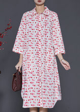 Load image into Gallery viewer, Art Red Oversized Print Cotton Shirt Dress Spring