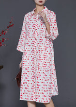 Load image into Gallery viewer, Art Red Oversized Print Cotton Shirt Dress Spring