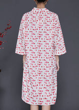 Load image into Gallery viewer, Art Red Oversized Print Cotton Shirt Dress Spring