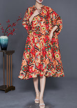 Load image into Gallery viewer, Art Red Oversized Print Exra Large Hem Robe Dresses Summer