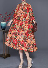 Load image into Gallery viewer, Art Red Oversized Print Exra Large Hem Robe Dresses Summer