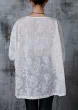 Load image into Gallery viewer, Art White Embroidered Chinese Button Tasseled Shirt Spring