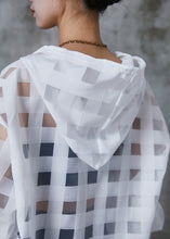 Load image into Gallery viewer, Art White Hooded Hollow Out Tulle UPF 50+ Sweatshirts Top Summer