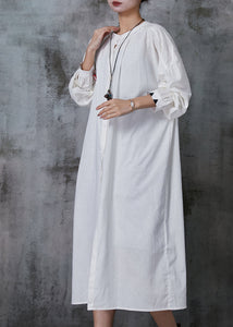 Art White Oversized Cotton Maxi Dress Spring