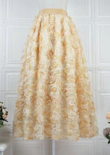 Load image into Gallery viewer, Art Yellow Gradient Floral Decorated Tulle Skirts Spring