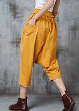 Load image into Gallery viewer, Art Yellow Oversized Patchwork Cotton Harem Pants Spring