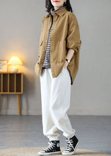 Load image into Gallery viewer, Art Yellow Peter Pan Collar Oversized Pocket Cotton Coat Spring