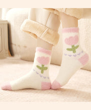 Load image into Gallery viewer, Autumn And Winter Warm Mink Fleece Jacquard Mid Calf Socks