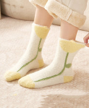 Load image into Gallery viewer, Autumn And Winter Warm Mink Fleece Jacquard Mid Calf Socks