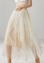 Load image into Gallery viewer, Beautiful Apricot High Waist Patchwork Tulle Skirts Summer