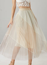 Load image into Gallery viewer, Beautiful Apricot High Waist Patchwork Tulle Skirts Summer