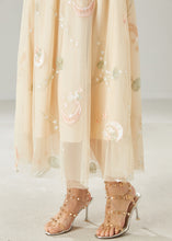 Load image into Gallery viewer, Beautiful Apricot Original Design Embroidered Tulle Skirt Summer