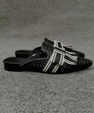 Load image into Gallery viewer, Beautiful Black Bow Splicing Slide Sandals Pointed Toe