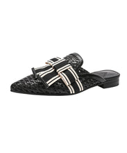 Load image into Gallery viewer, Beautiful Black Bow Splicing Slide Sandals Pointed Toe