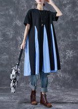 Load image into Gallery viewer, Beautiful Black Patchwork Exra Large Hem Cotton Maxi Dresses Summer