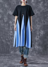 Load image into Gallery viewer, Beautiful Black Patchwork Exra Large Hem Cotton Maxi Dresses Summer