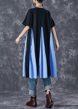 Load image into Gallery viewer, Beautiful Black Patchwork Exra Large Hem Cotton Maxi Dresses Summer