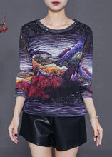 Load image into Gallery viewer, Beautiful Black Print Hollow Out Tulle Top Summer