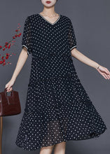 Load image into Gallery viewer, Beautiful Black Ruffled Exra Large Hem Chiffon Dresses Summer