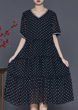 Load image into Gallery viewer, Beautiful Black Ruffled Exra Large Hem Chiffon Dresses Summer