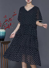 Load image into Gallery viewer, Beautiful Black Ruffled Exra Large Hem Chiffon Dresses Summer