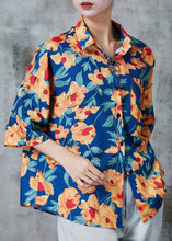 Load image into Gallery viewer, Beautiful Blue Oversized Print Cotton Shirts Half Sleeve