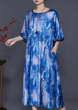 Load image into Gallery viewer, Beautiful Blue Oversized Tie Dye Holiday Dress Summer