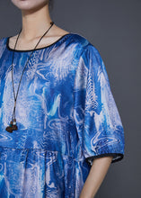 Load image into Gallery viewer, Beautiful Blue Oversized Tie Dye Holiday Dress Summer