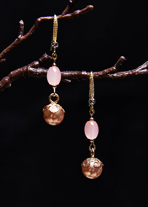 Beautiful Champagne Pearl Drop Earrings