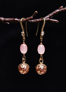 Beautiful Champagne Pearl Drop Earrings