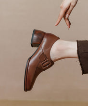 Load image into Gallery viewer, Beautiful Chunky Heel Brown Cowhide Leather Belt Buckle