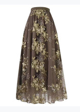 Load image into Gallery viewer, Beautiful Coffee Embroidered High Waist Tulle Skirts Spring