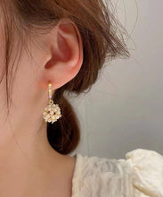 Load image into Gallery viewer, Beautiful Gold Metal Overgild Pearl Zircon Ball Drop Earrings