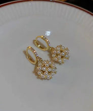 Load image into Gallery viewer, Beautiful Gold Metal Overgild Pearl Zircon Ball Drop Earrings